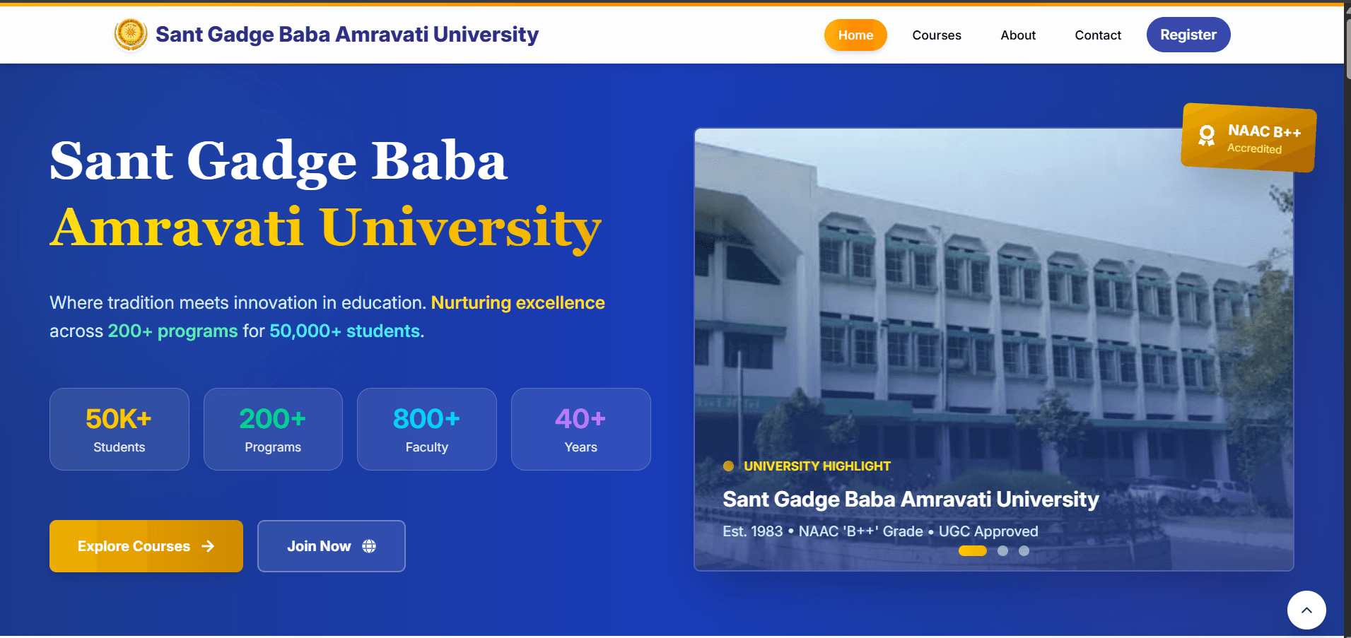 Amravati University: Certification & Course Enrollment Platform
